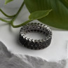 Vintage 925 Sterling Silver Black Spinel Band Ring Size 9