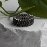 Vintage 925 Sterling Silver Black Spinel Band Ring Size 9