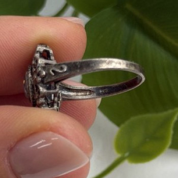 Vintage Filigree 925 Sterling Silver Mystic Topaz Ring Size 7.5
