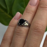 Vintage 925 Sterling Silver & 12K Gold Leaf Black Onyx Ring Size 6