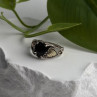 Vintage 925 Sterling Silver & 12K Gold Leaf Black Onyx Ring Size 6