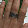 Vintage Art Deco Style 925 Sterling Silver Marcasite Band Ring Size 9