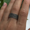 Vintage Art Deco Style 925 Sterling Silver Marcasite Band Ring Size 9