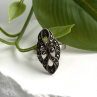 Vintage Filigree 925 Sterling Silver Marcasite Ring Size 6
