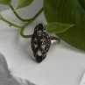 Vintage Filigree 925 Sterling Silver Marcasite Ring Size 6