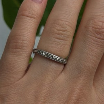 Today Vintage 925 Sterling Silver Diamond Accent Ring Size 7