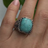 Artisan Style Vintage 925 Sterling Silver Turquoise Ring Size 5.5