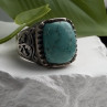 Artisan Style Vintage 925 Sterling Silver Turquoise Ring Size 5.5