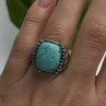 Artisan Style Vintage 925 Sterling Silver Turquoise Ring Size 5.5