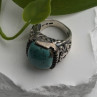 Artisan Style Vintage 925 Sterling Silver Turquoise Ring Size 5.5