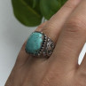 Artisan Style Vintage 925 Sterling Silver Turquoise Ring Size 5.5