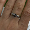 925 Sterling Silver Sapphire & Diamond Cross Ring Size 8.5