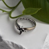 925 Sterling Silver Sapphire & Diamond Cross Ring Size 8.5