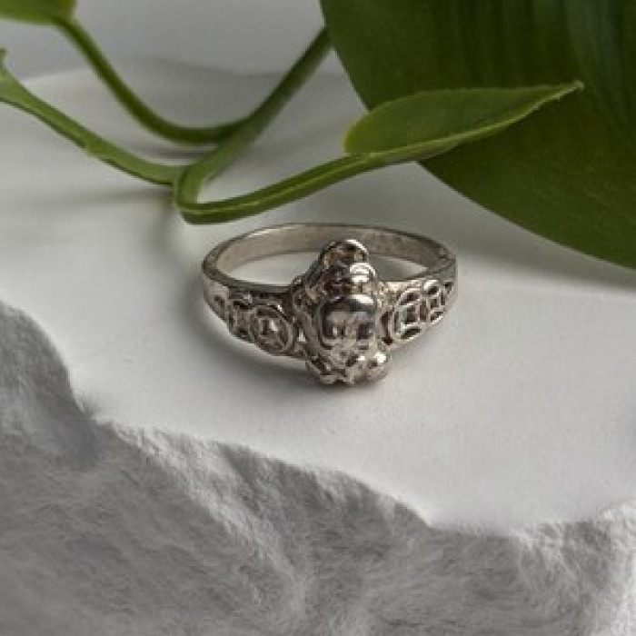 Vintage 925 Sterling Silver Frog Ring Size 7.5