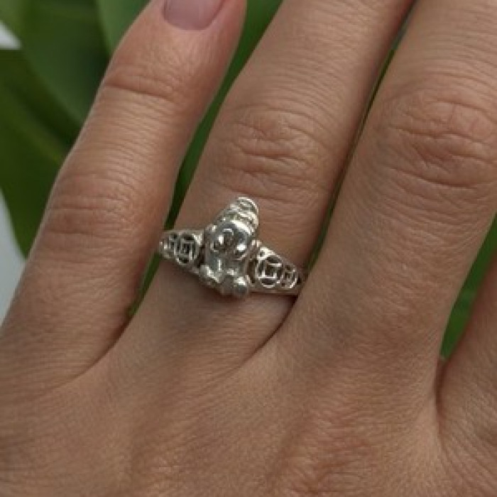 Vintage 925 Sterling Silver Frog Ring Size 7.5
