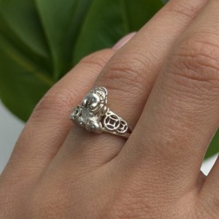 Vintage 925 Sterling Silver Frog Ring Size 7.5