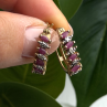 925 Sterling Silver Gold Plated Ruby Earrings