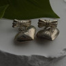 Vintage Heart with Bow Dangle 925 Sterling Silver Earrings