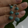 Vintage Turquoise Dangle 925 Sterling Silver Earrings