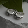 Vintage Floral Hoop Engraved Boho Western 925 Sterling Silver Earrings