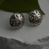 Vintage Scroll Stud Ornate Filigree Dome 925 Sterling Silver Earrings