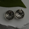 Vintage Scroll Stud Ornate Filigree Dome 925 Sterling Silver Earrings