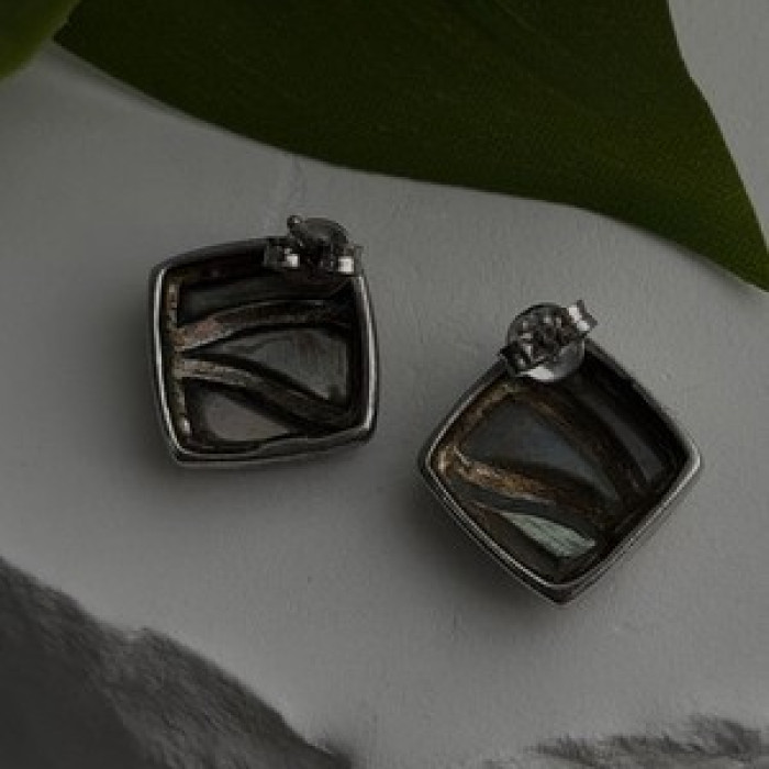 Retro Channel 925 Sterling Silver Gold Plated Elegant Hoop Earrings