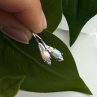 Art Deco Vintage 925 Sterling Silver Opal & Beryl Drop Earrings