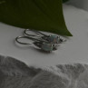 Art Deco Vintage 925 Sterling Silver Opal & Beryl Drop Earrings
