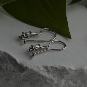 Art Deco Vintage 925 Sterling Silver Opal & Beryl Drop Earrings