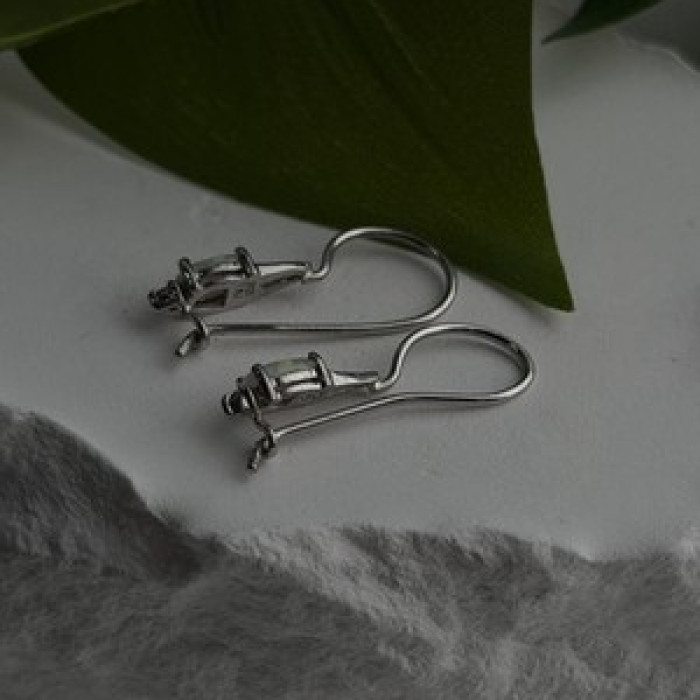 Art Deco Vintage 925 Sterling Silver Opal & Beryl Drop Earrings