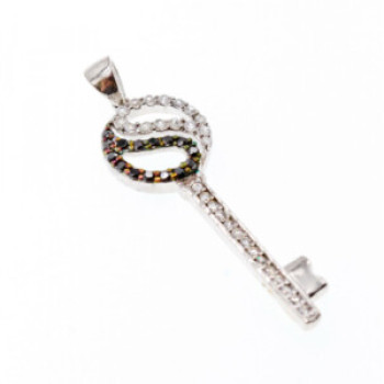 925 Sterling Silver Black & White CZ 