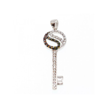 925 Sterling Silver Black & White CZ 