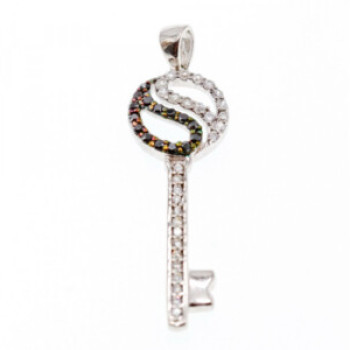925 Sterling Silver Black & White CZ 