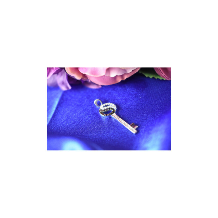 925 Sterling Silver Black & White CZ 