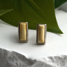 Vintage 925 Sterling Silver Golden Yellow Mother of Pearl Earrings