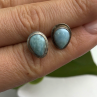 Vintage 925 Sterling Silver Larimar Stud Earrings