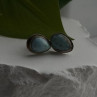 Vintage 925 Sterling Silver Larimar Stud Earrings