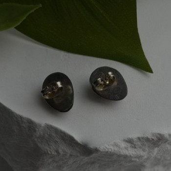 Vintage 925 Sterling Silver Larimar Stud Earrings