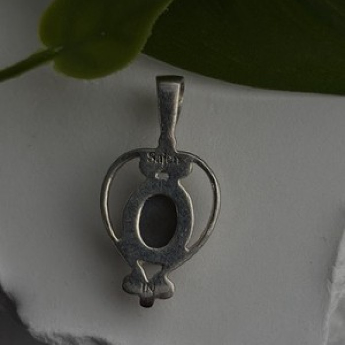 Sajen 925 Sterling Silver Blue Marcasite Artisan Pendant