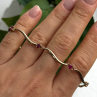 Elegant 925 Sterling Silver Gold Plated Ruby Bracelet 7