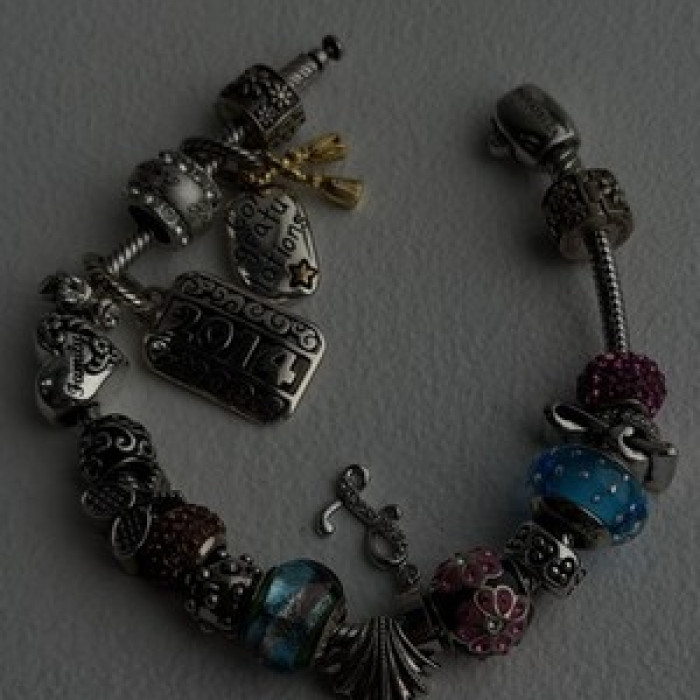 Donatella 925 Sterling Silver 19 Charms Bracelet