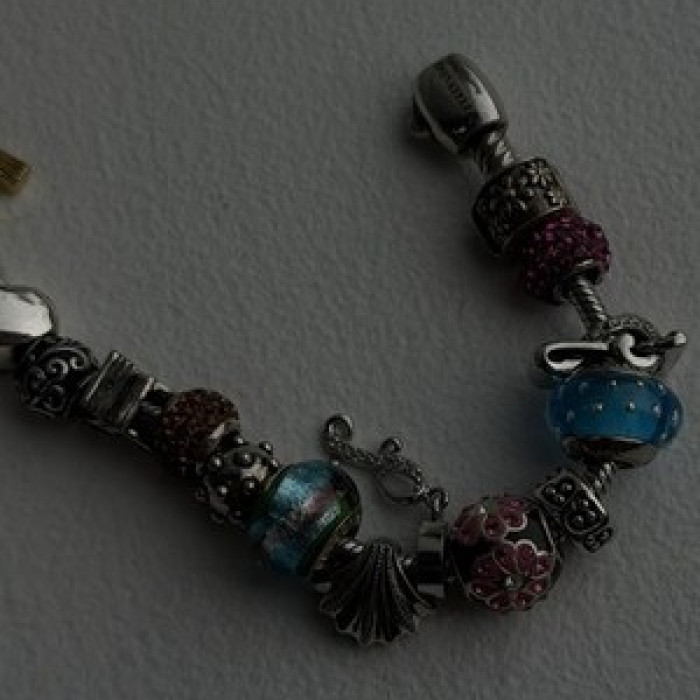 Donatella 925 Sterling Silver 19 Charms Bracelet