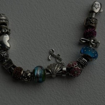 Donatella 925 Sterling Silver 19 Charms Bracelet