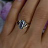 Elegant 10K Yellow Gold Blue Topaz & Diamond Ring Size 7