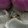 Elegant 10K Yellow Gold Blue Topaz & Diamond Ring Size 7