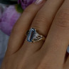 Elegant 10K Yellow Gold Blue Topaz & Diamond Ring Size 7