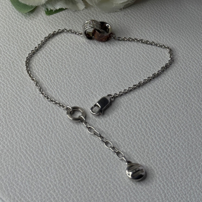 Ewa 925 Sterling Silver CZ Bracelet Length 7/ 8.5 Inch