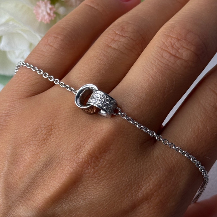 Ewa 925 Sterling Silver CZ Bracelet Length 7/ 8.5 Inch