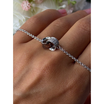 Ewa 925 Sterling Silver CZ Bracelet Length 7/ 8.5 Inch